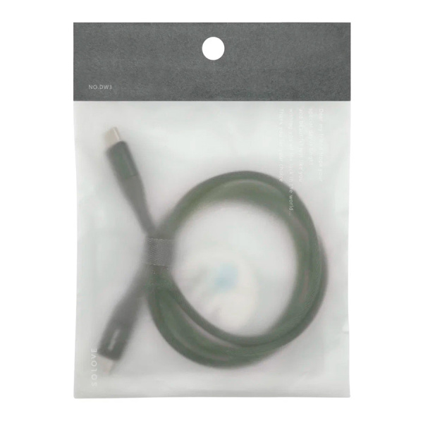 Кабель Type-C/Type-C SOLOVE 100 см 65W PD 3А нейлоновая оплетка (DW3 Green ) ,  зеленый