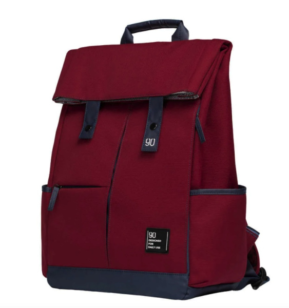 Влагозащищенный рюкзак Xiaomi 90 Points Vibrant College Casual Backpack, Dark Red
