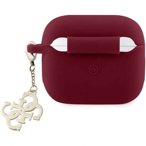 Чехол Guess Liquid silicone with Big 4G charm для AirPods 3, цвет Пурпурный