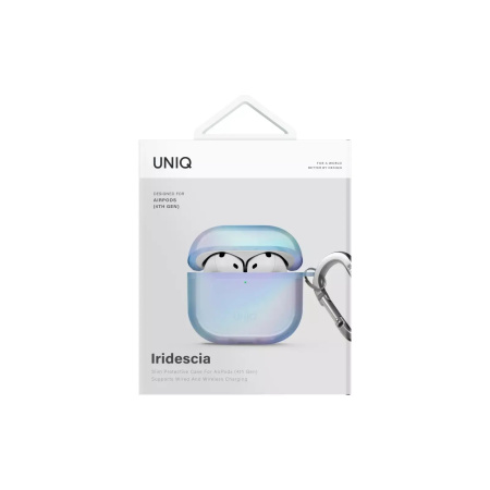 Чехол Uniq Iridescia (holographic) Eclipse Blue для Airpods 4