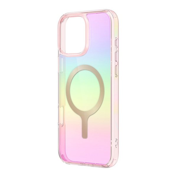 Чехол Uniq Iridescia (hologrophic) Pink Prism (Magsafe) для iPhone 16 Pro