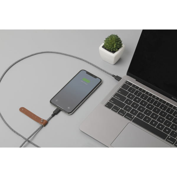 Кабель Native Union Belt Cable [Usb-C - Lightning], длина 1,2м, зебра