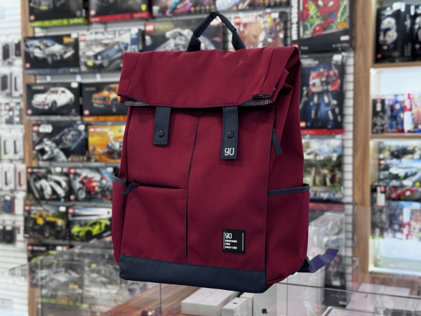 Влагозащищенный рюкзак Xiaomi 90 Points Vibrant College Casual Backpack, Dark Red