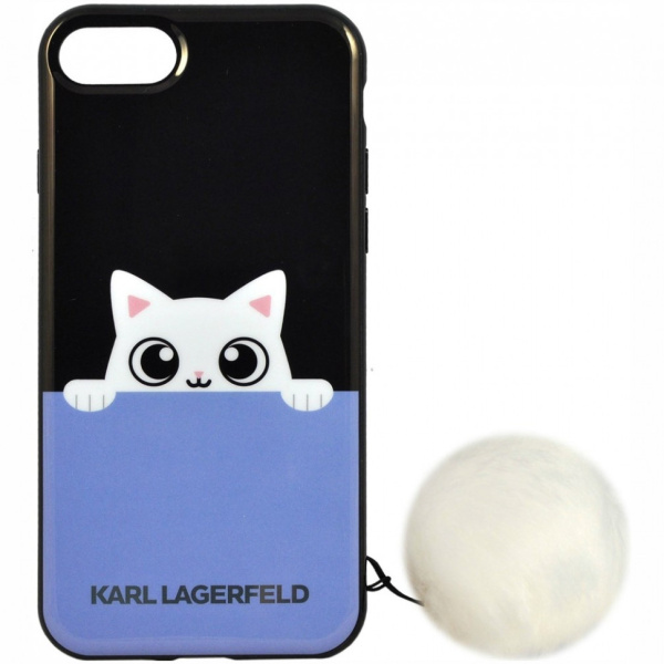 Чехол CG Mobile Karl Lagerfeld K-Peek A Boo Hard TPU для iPhone 7/8/SE 2020, цвет Черный/Голубой (KLHCP7PABBL)