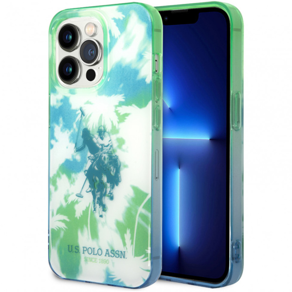 Чехол CG Mobile U.S. Polo PC/TPU Dye Palm Doulble Horse logo Hard для iPhone 14 Pro, цвет Зеленый