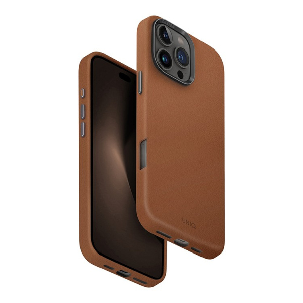 Чехол Uniq кожаный Lyden Caramel (Magsafe) для iPhone 16 Pro Max