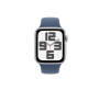 Apple Watch SE (2024), 40 мм корпус из алюминия цвета «Silver», ремешок Sport Band размера S/M цвета «Denim»