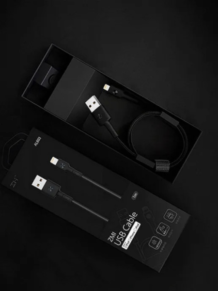 Кабель Xiaomi ZMI MFi [USB - Lightning] 100 см (AL803/AL805), Черный