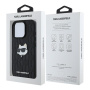Чехол Karl Lagerfeld PU Grained Monogram NFT Choupette metal Head Hard Black для iPhone 16 Pro Max чехол, черный