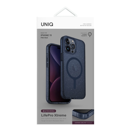 Чехол Uniq Lifepro Xtreme Tinsel Blue (MagSafe) для iPhone 15 Pro Max
