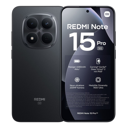 Xiaomi Redmi Note 15 Pro 5G 8/512Gb Black, чёрный