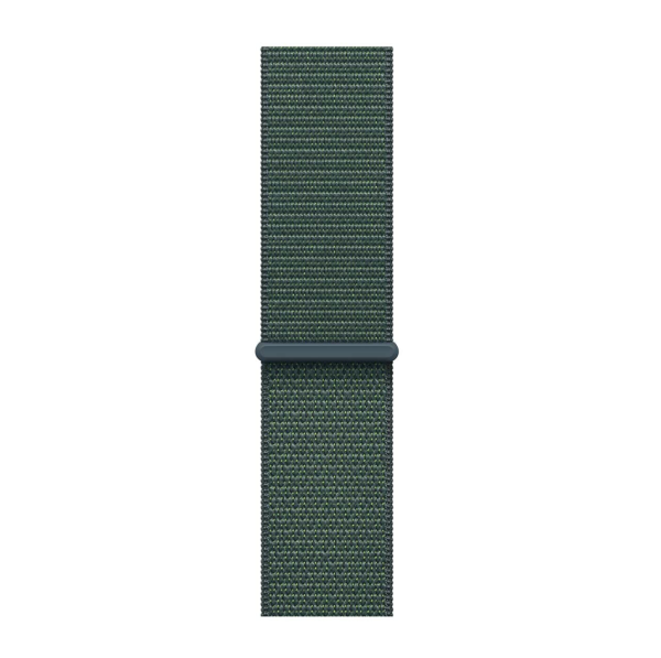 Apple Watch SE (2024), 44 мм корпус из алюминия цвета «Starlight», ремешок Sport Loop цвета «Lake Green»