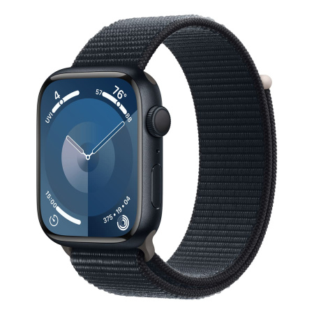 Apple Watch Series 9, 45 мм корпус из алюминия цвета «Midnight», ремешок Sport Loop «Midnight»