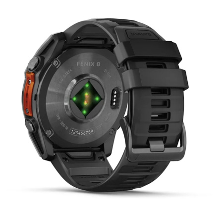 Смарт часы Garmin Fenix 8, 51 мм, AMOLED, Slate Gray with black silicone band