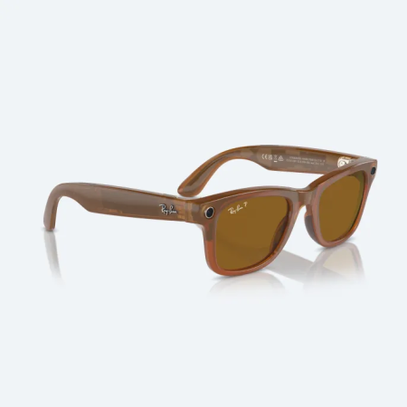 Умные очки Ray-Ban Smart Glasses Wayfarer Shiny Caramel/Polar Brown