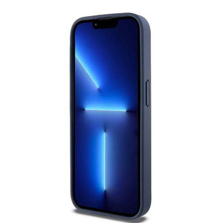 Чехол DKNY PU Repeat texture Tonal stripe Metal logo Hard Blue для iPhone 15 Pro, синий