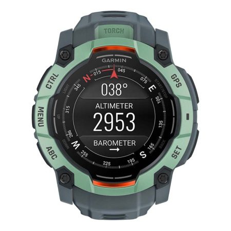 Смарт часы Garmin INSTINCT 3 AMOLED 50мм Neo Tropic, зеленый с серым ремешком