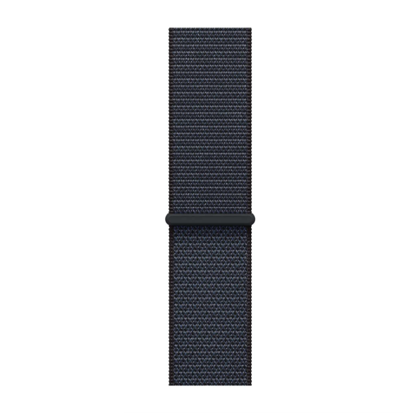 Apple Watch SE (2024), 44 мм корпус из алюминия цвета «Silver», ремешок Sport Loop цвета «Ink»