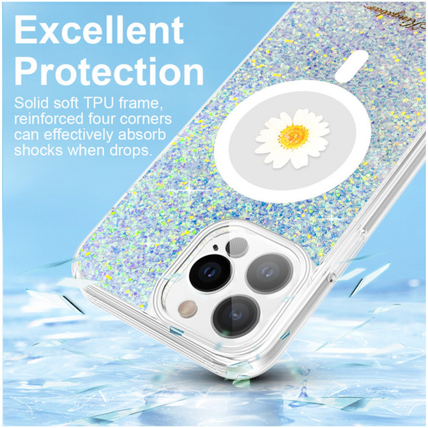 Чехол Flower series для iPhone 13 Pro, цвет Белый (6959003503053)