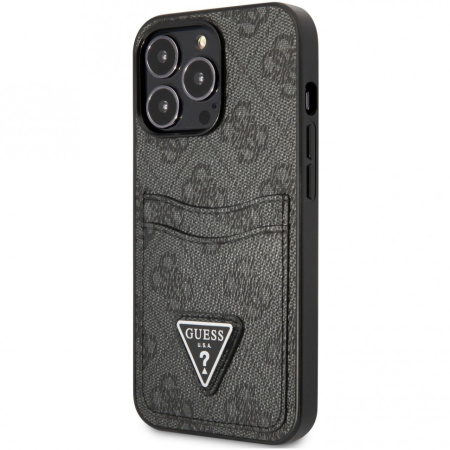 Чехол CG Mobile Guess PU 4G Double cardslot w Metal triangle logo Hard для iPhone 13 Pro Max, цвет Черный (GUHCP13XP4TPK)