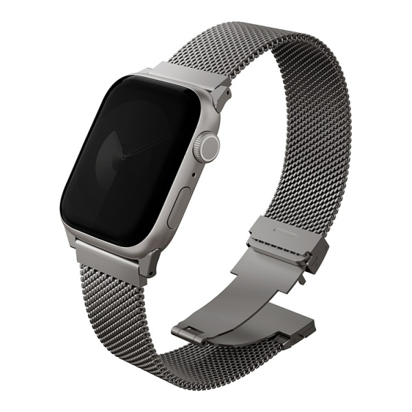 Ремешок Uniq Dante PRO Strap Mesh Steel Titanium Silver для Apple Watch 42/41/40 mm