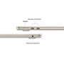 Ноутбук Apple MacBook Air 13" (M3, 8C CPU/8C GPU, 2024), 8 ГБ, 256 ГБ SSD, «сияющая звезда» (MRXT3)