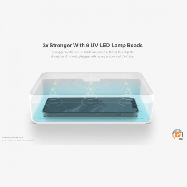 Санитайзер LYFRO Air Capsule Pro UVC Fast Disinfection Box Wireless 15W с беспроводной зарядкой, цвет Белый (LYFRO-AIRCAPPROW-WHT)