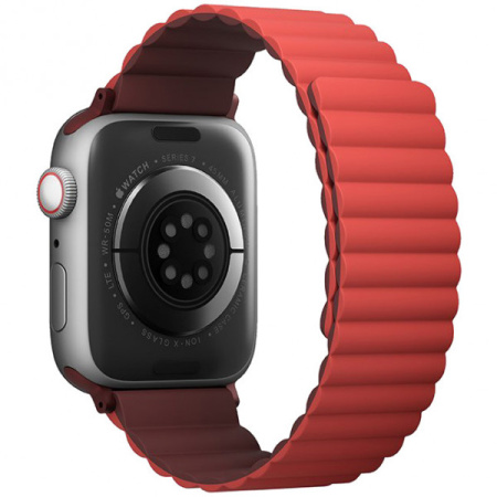 Ремешок Uniq Revix reversible Magnetic для Apple Watch 41/40/38 мм, цвет Бордовый/Коралловый (Maroon/Coral) (41MM-REVMRNCRL)