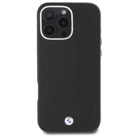 Чехол BMW Signature PU Full Wrapped Metal logo & Camera Hard Black (MagSafe) для iPhone 16 Pro Max, черный