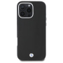 Чехол BMW Signature PU Full Wrapped Metal logo & Camera Hard Black (MagSafe) для iPhone 16 Pro Max, черный