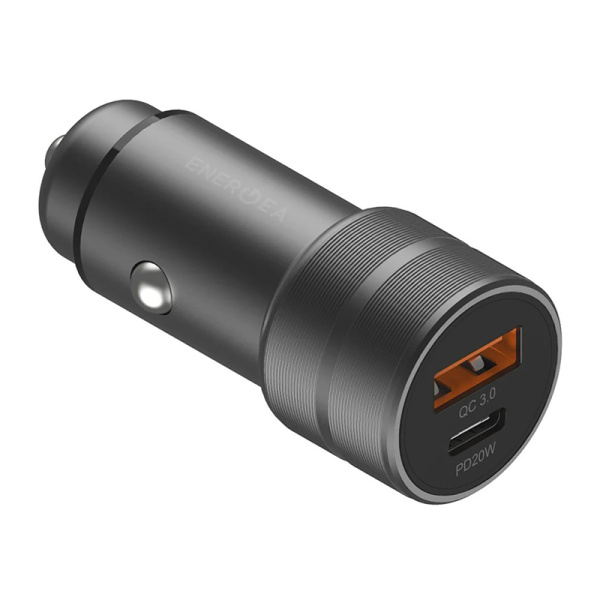 АЗУ EnergEA Alu drive2, 2 USB QC3.0 (total 36W) Aluminum Gunmetal (CAR-AD2-Q3)