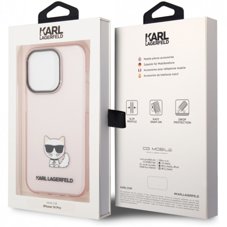 Чехол CG Mobile Karl Lagerfeld PC/TPU Choupette body Hard для iPhone 14 Pro, цвет Розовый (KLHCP14LCTTRI)
