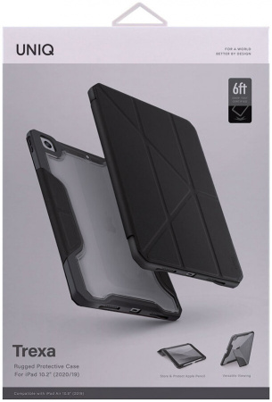 Чехол Uniq Trexa Anti-microbial для iPad 7/8/9 10.2", цвет Черный (PD10.2GAR-TRXBLK)