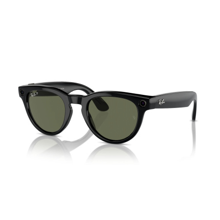 Умные очки Ray-Ban Smart Glasses Headliner Shiny Black /Polar G15 Green, RW4009, размер М