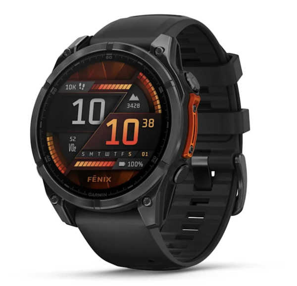 Смарт часы Garmin Fenix 8, 47 мм, AMOLED, Slate Gray with black silicone band