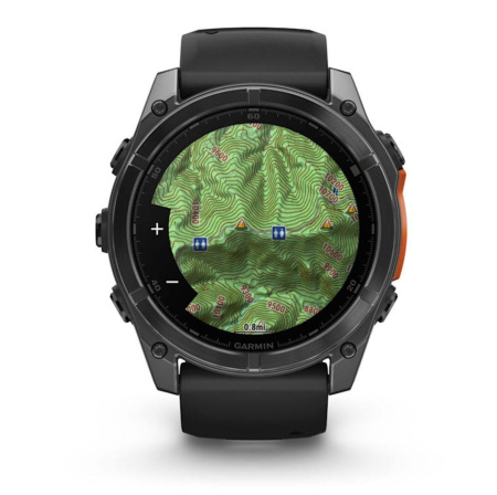 Смарт часы Garmin Fenix 8, 51 мм, AMOLED, Slate Gray with black silicone band