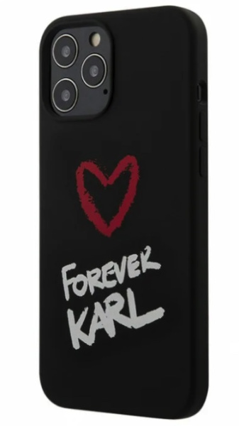 Чехол CG Mobile Karl Lagerfeld Liquid silicone Forever Karl Hard для iPhone 12/12 Pro, цвет Черный (KLHCP12MSILKRBK)