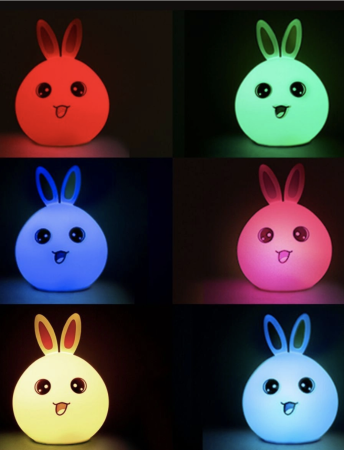 Ночник Rabbit Silicone Lamp (розовый)