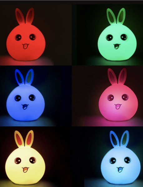 Ночник Rabbit Silicone Lamp (розовый)