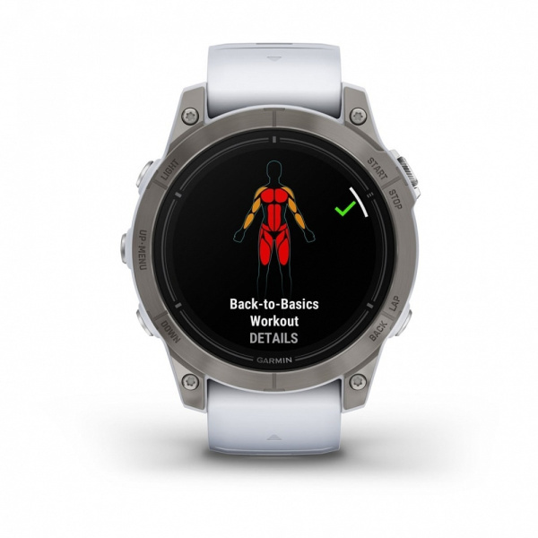 Смарт часы Garmin Epix Pro (Gen 2) Sapphire Edition 47 мм, титановый, белый DLC, белый ремешок