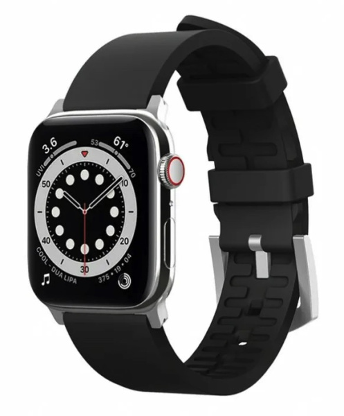 Ремешок силиконовый Elago Premium Rubber strap для Apple Watch 42/44/45/49 мм, цвет Черный (EAW-BAND-44BK)