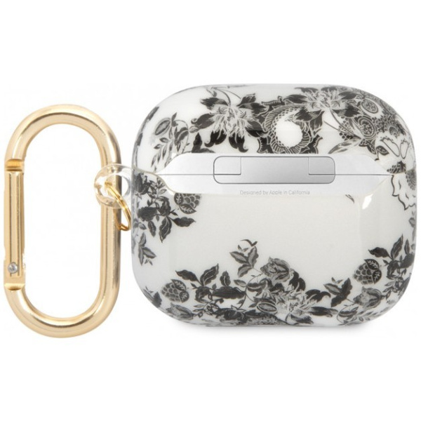 Чехол с карабином Guess TPU Toile de Jouy для AirPods 3, цвет Серый (GUA3HGPLHG)