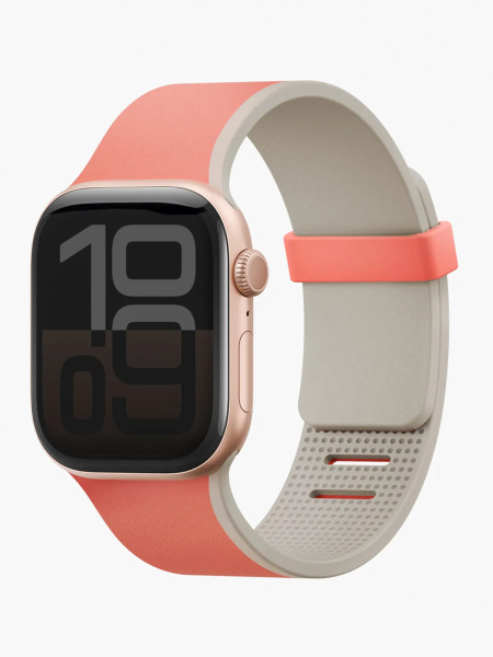 Ремешок Uniq Revix IV reversible Magnetic Coral Quartz/Beige для Apple Watch 49/46/45/44 mm
