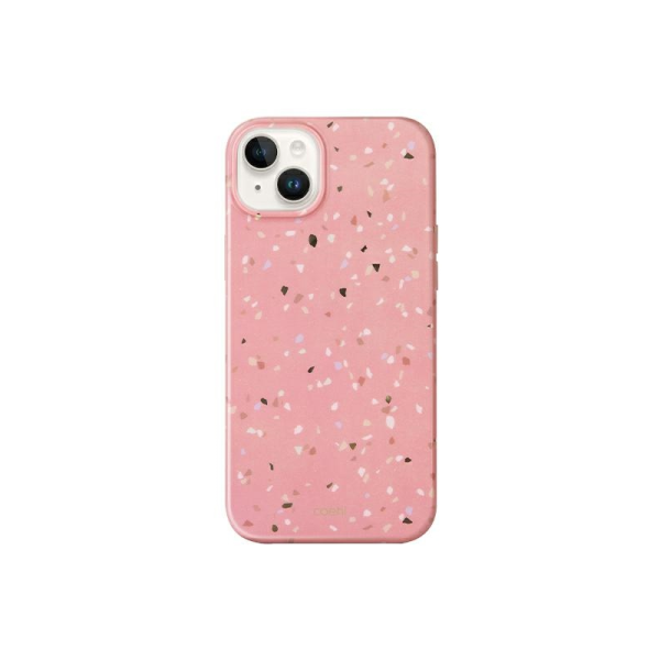 Чехол Uniq COEHL Terrazzo Coral Pink для iPhone 14, розовый