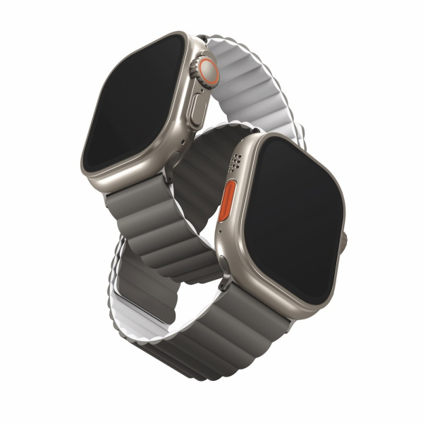 Ремешок Uniq Revix reversible Magnetic для Apple Watch 49/45/44/42 mm, цвет Grey/White (49MM-REVDWHTCGRY)