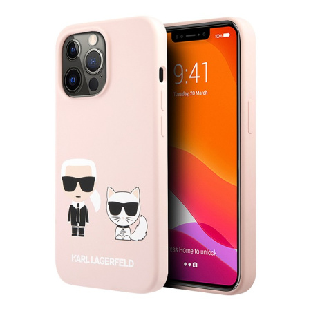 Чехол CG Mobile Karl Lagerfeld Liquid silicone Karl & Choupette Hard для iPhone 13 Pro Max, цвет Розовый (KLHCP13XSSKCI)