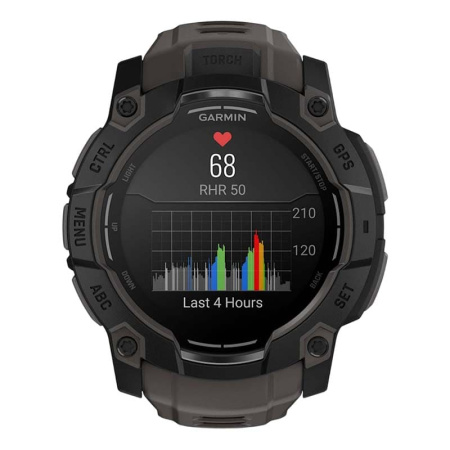 Смарт часы Garmin INSTINCT 3 AMOLED 50мм Black, черный с угольно-черным ремешком