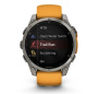 Смарт часы Garmin Fenix 8, 47 мм, AMOLED, Sapphire Titanium with spark orange/graphite silicone band
