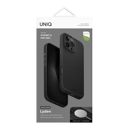 Чехол Uniq Lyden Black (Magsafe) для iPhone 16 Pro Max, черный