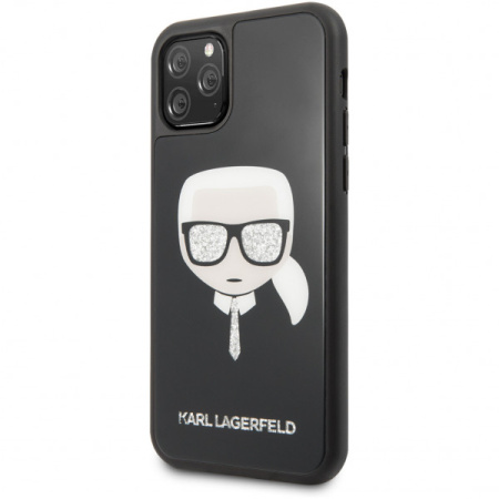 Чехол CG Mobile Karl Lagerfeld Double Layer Karl's Head Hard Glass для iPhone 11 Pro, цвет Черный (KLHCN58DLHBK)